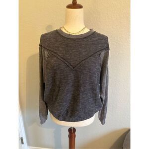 Oli Viv Long Sleeve Gray Corded Blouse - Size L